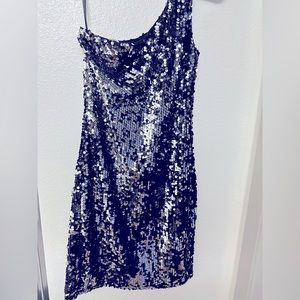 Sexy , off the shoulder on one side party dress